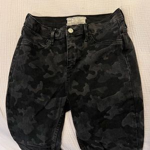 Free People Black Camo Jeans
